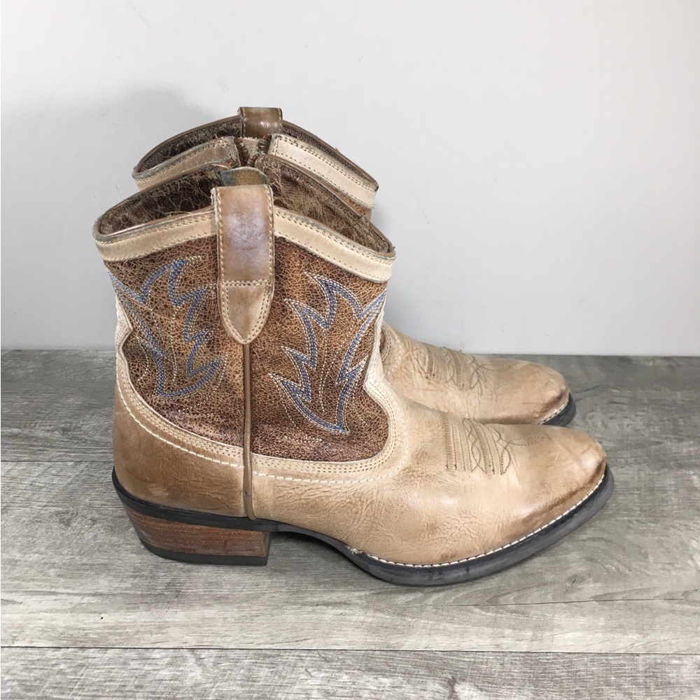 Ariat Tan and Brown Ankle Boots